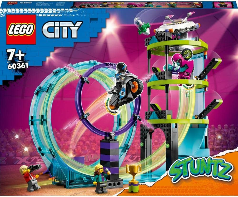 LEGO 60361 City Stuntz Ultimate Stunt Rider Challenge, akrobacje 3 w 1 dla 1 lub 2 graczy, z 2 motocyklami na kółkach dla dzieci, zestawy do budowania 2023 w sklepie LEGO