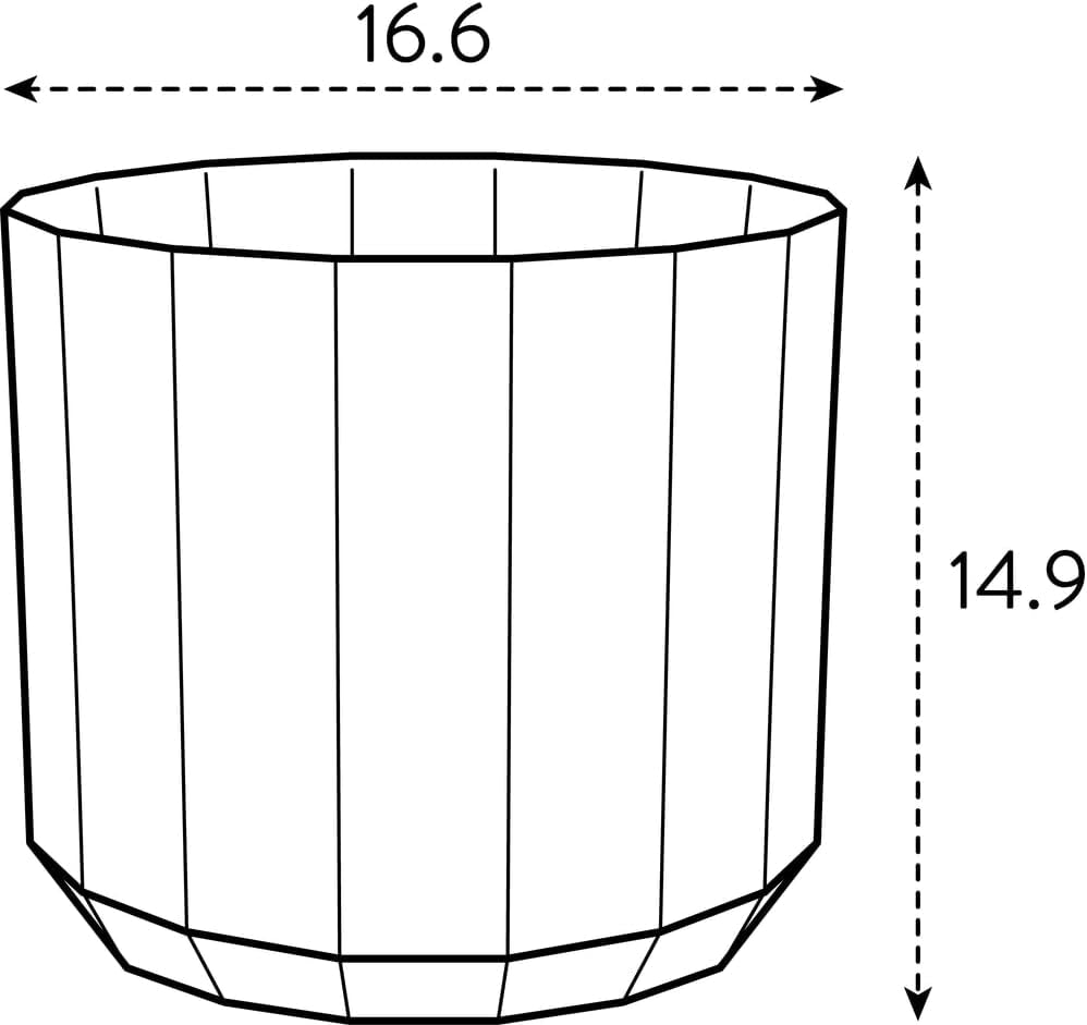 Okrągła doniczka elho Facet 17cm - do użytku w pomieszczeniach - 100% plastiku pochodzącego z recyklingu - Ø 16,6 x wys. 14,9 cm - Różowy/Migdałowy róż