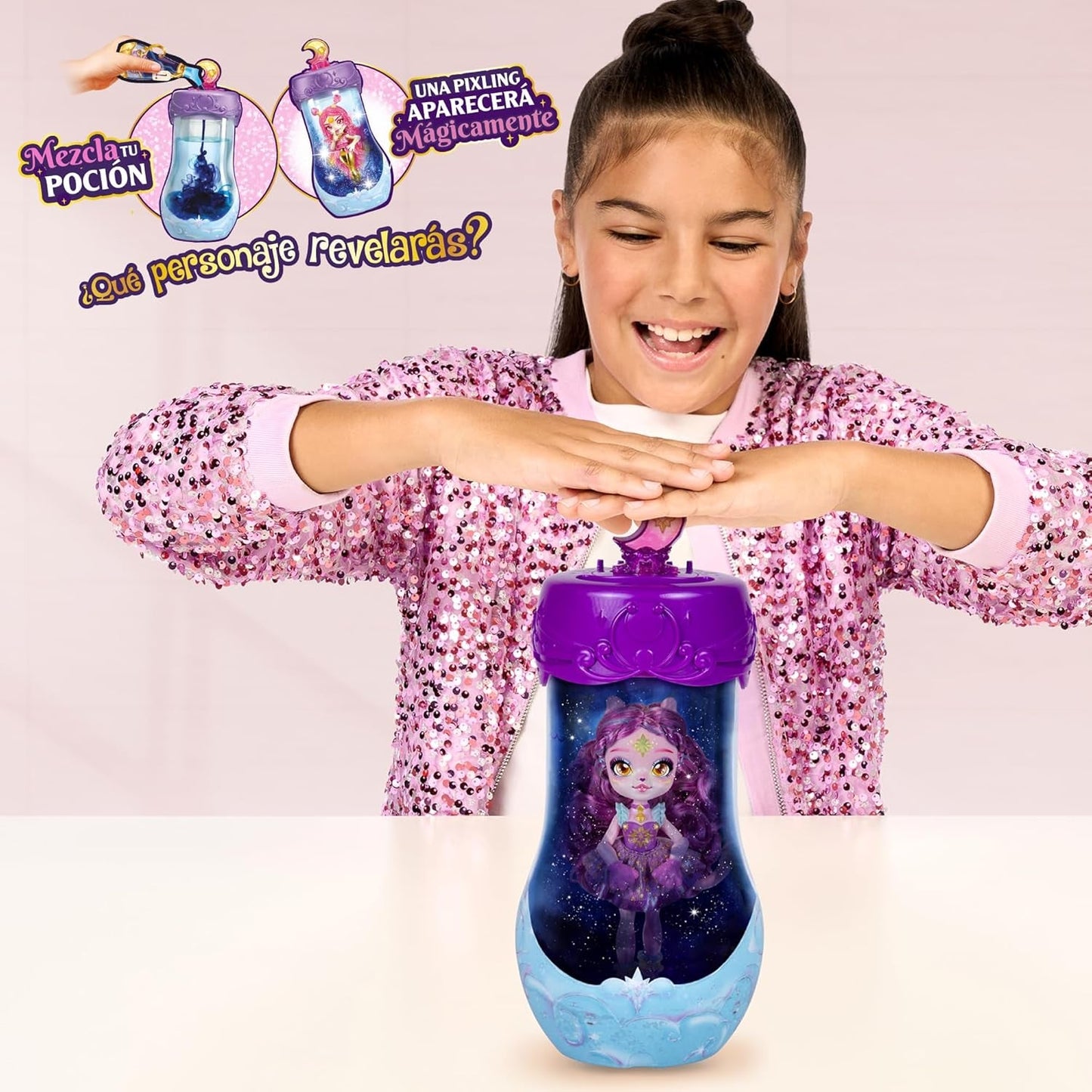Magiczne lalki Pixlings, 4 różne lalki - 2 nowości - 15 cm modna lalka - magiczne mikstury - tajemnicza mikstura (MG101000)