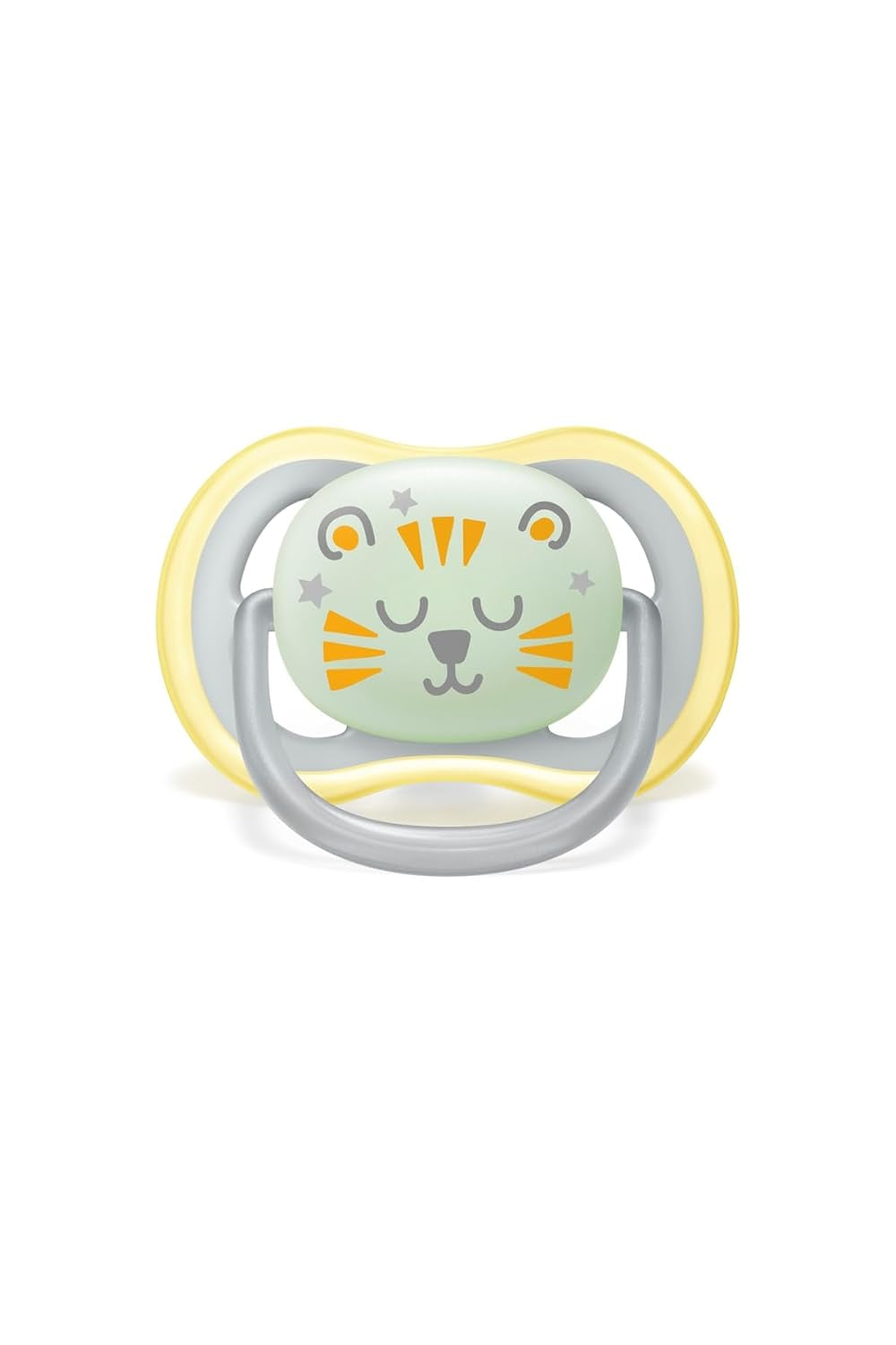Philips AVENT Ultra Air smoczek na noc dla dzieci w wieku powyżej 18 miesięcy Świecące w ciemności podwójne opakowanie Cloud/Tiger (model SCF376/01)