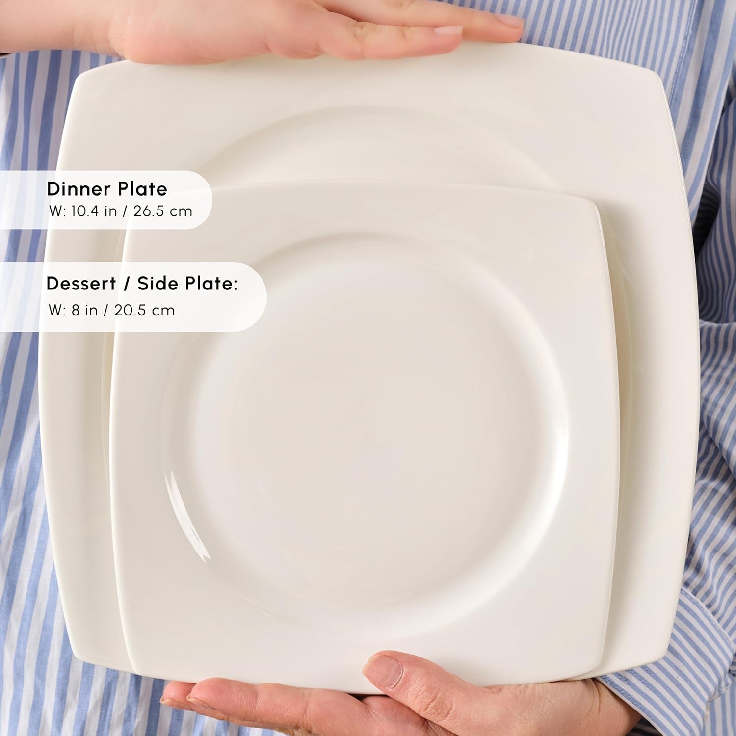 Zestaw naczyń obiadowych Karaca Jamie White na 12, 52 sztuki - Eleganckie naczynia porcelanowe na 12 osób | Zawiera talerze, kubki, miski |