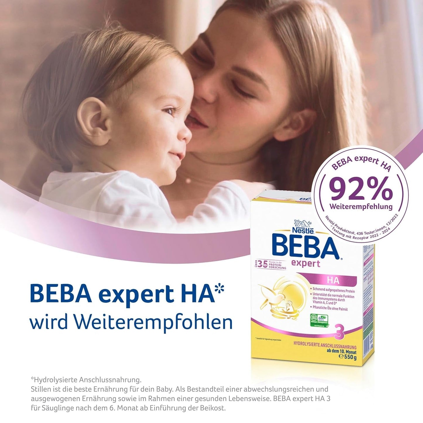BEBA expert HA 3 Hydrolizowana formuła kontynuacyjna, od 10 miesiąca, 1 opakowanie (1 x 550 g)