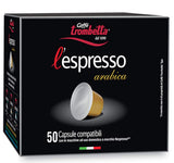 Caffè TROMBETTA L 'Espresso, Włochy Kaffee Nespresso kompatybilne Kapseln. Aus 100% Arabica mit einem vollmundigen und körperreichen - 50 Kapseln, 50 Stück (1 opakowanie)
