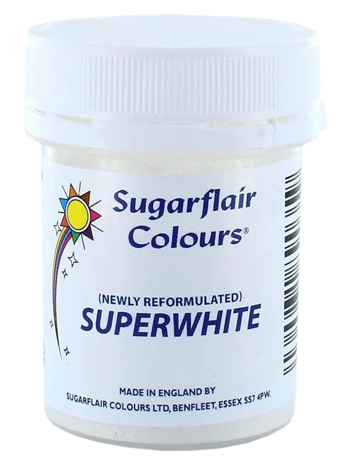 Sugarflair Superwhite Icing Bleach, Icing Bleach do Royal Icing, Extra White jadalny barwnik spożywczy - 20g