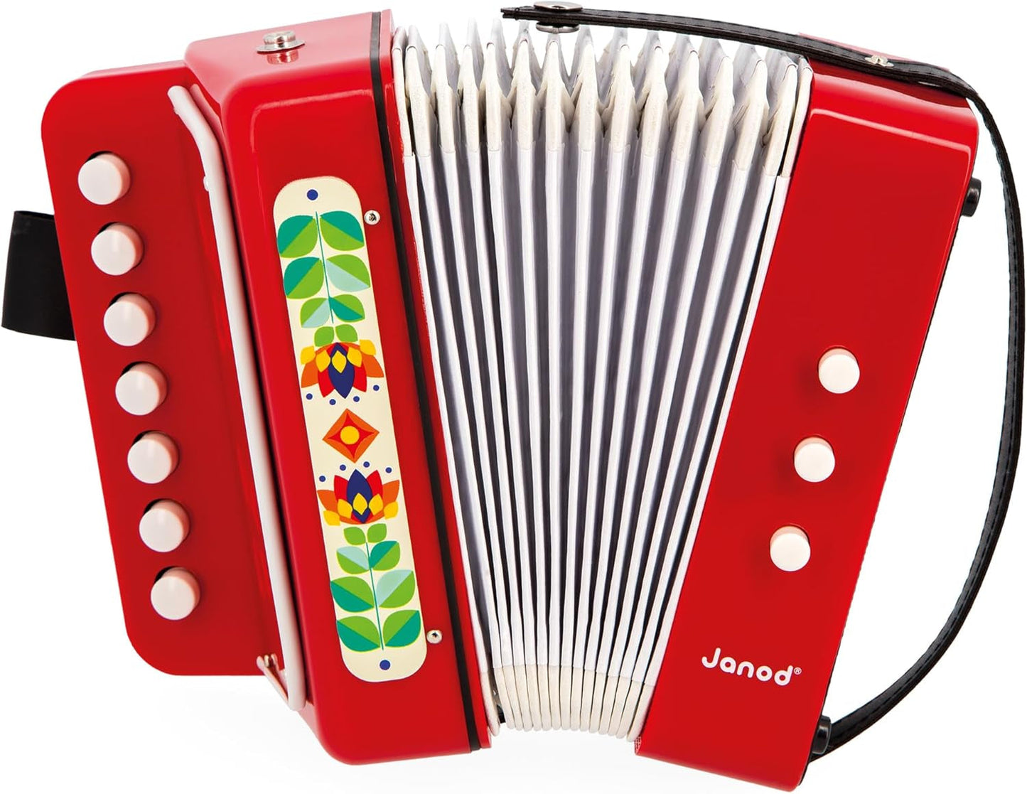 Janod - Akordeon Gioia - Instrument muzyczny dla dzieci - Odgrywanie ról i wczesna edukacja muzyczna - Z paskiem - Od 3 lat, J07654 Jucarii Bebe Naty Shop Domyślny tytuł