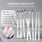 Sularpek 8 Stück Nagel Pinsel Set, Pinsel Für Gelnägel, Nageldesign Pinsel, Narzędzia do zdobienia paznokci, Nailart Pinsel Für Gel Acryl Nägel Nailart