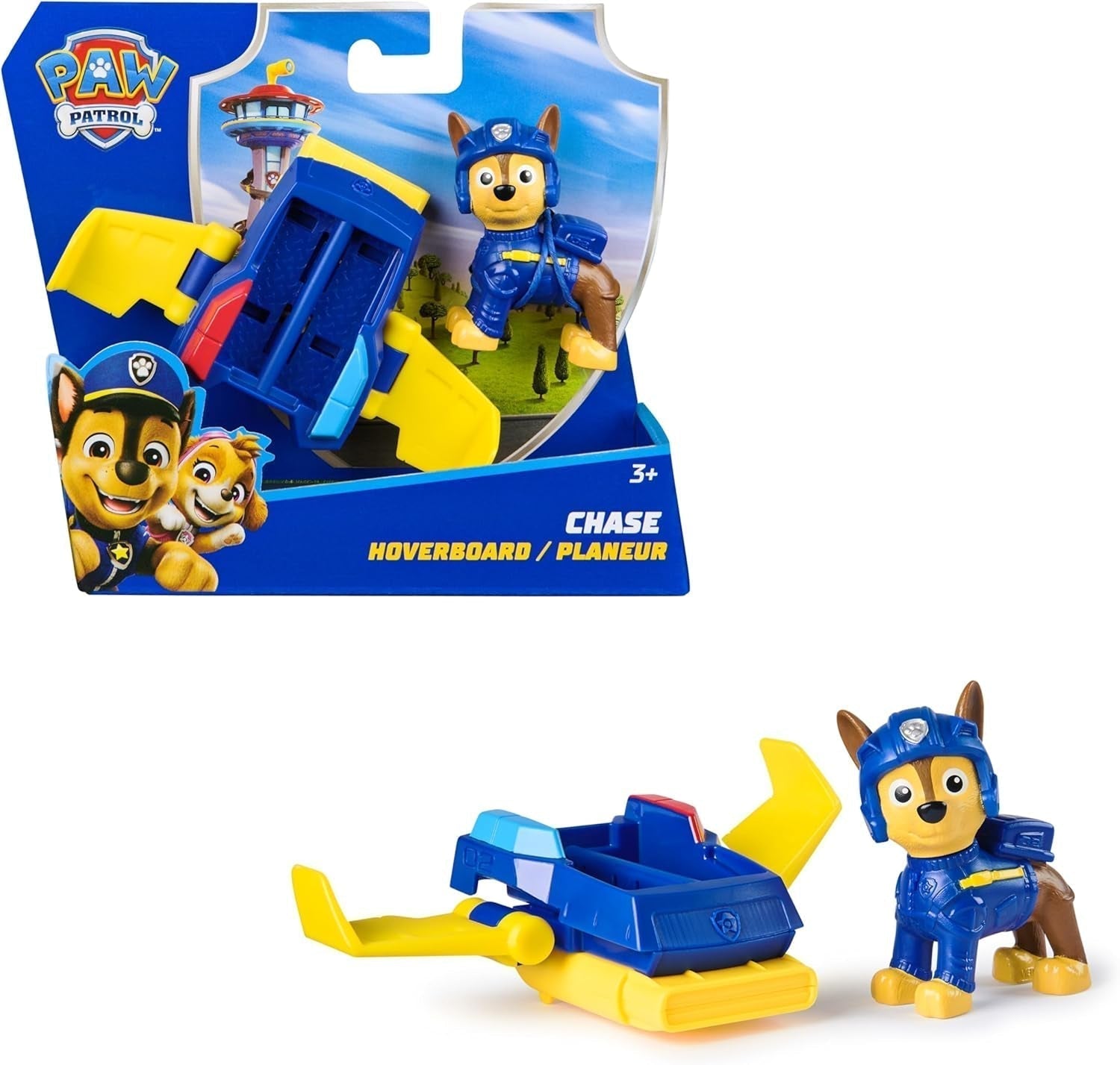 PAW PATROL Chase Action Pup Mini samolot ratowniczy zestaw ze składanymi skrzydłami zabawka dla dzieci 3 lata figurki Naty Shop Chase