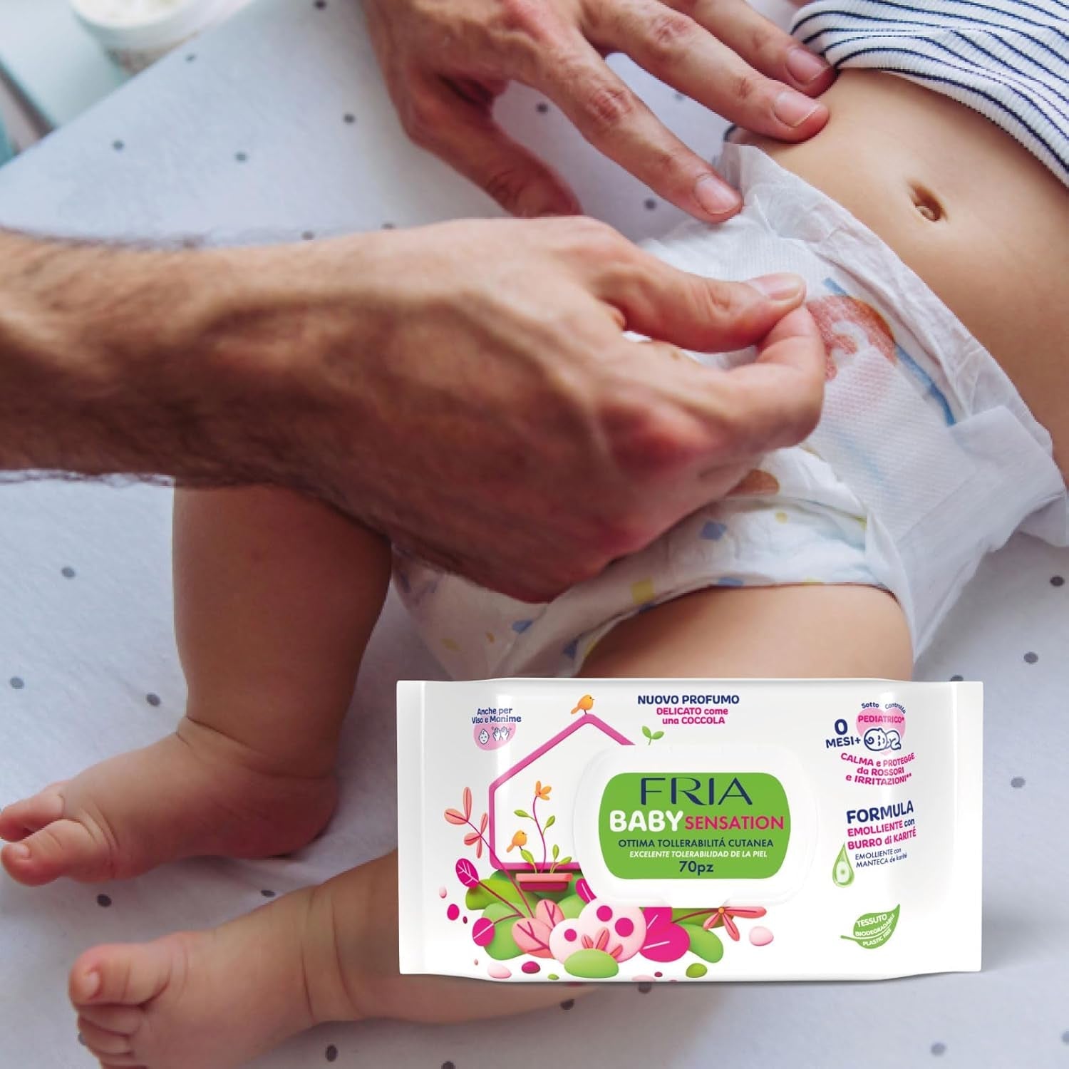 Baby Sensations z pokrywką, 72 chusteczki nawilżane, chusteczki do higieny osobistej, uniseks, dla dzieci