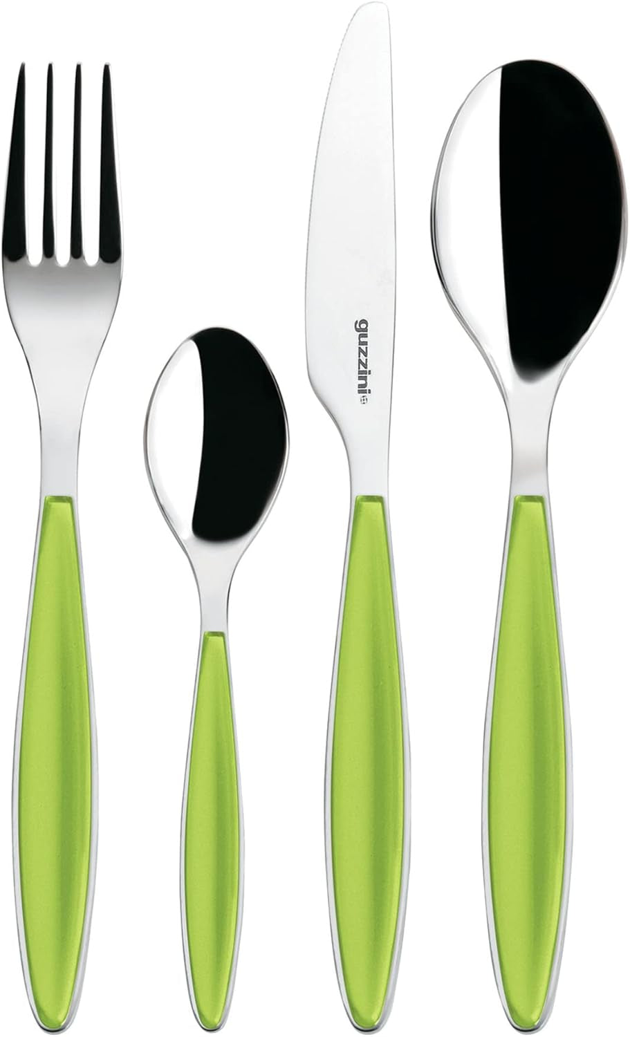 Guzzini - Feeling, zestaw sztućców 24 sztuki - Jabłko zielone Kitchen Naty Shop