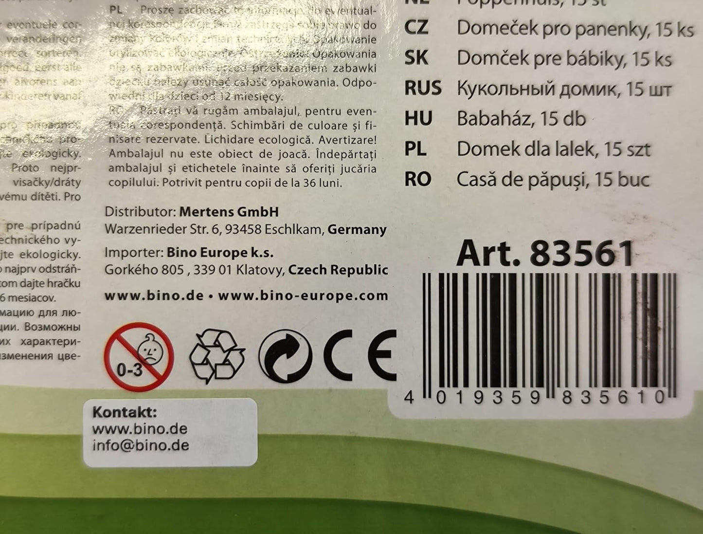 Bino World of Toys Domek dla lalek z balkonem, Zabawka dla małych dzieci od 3 lat, z 3 piętrami, schodami, 4 pokojami i balkonem w tym. 15-TLG. Akcesoria, Aby promować umiejętności dzieci, Różowe domki dla lalek Naty Shop
