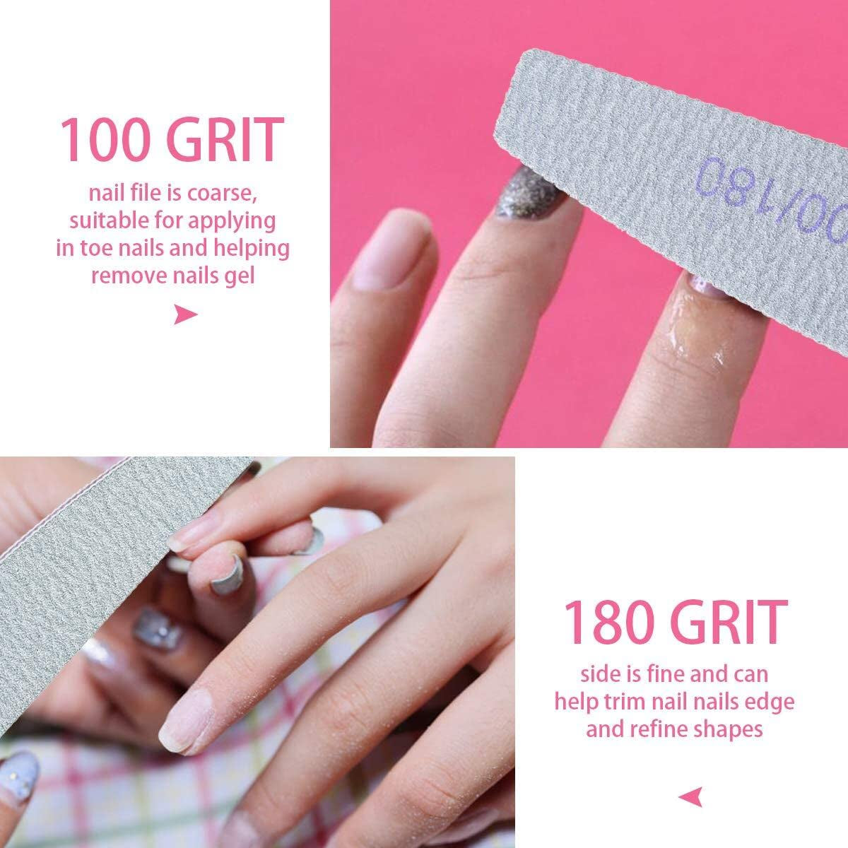 URAQT Professionelle Nagelfeile, 16 Stück, Feile 100/180, Waschbar, Für Nägel, Doppelseitig – Friseursalon, Haustiere (biały)