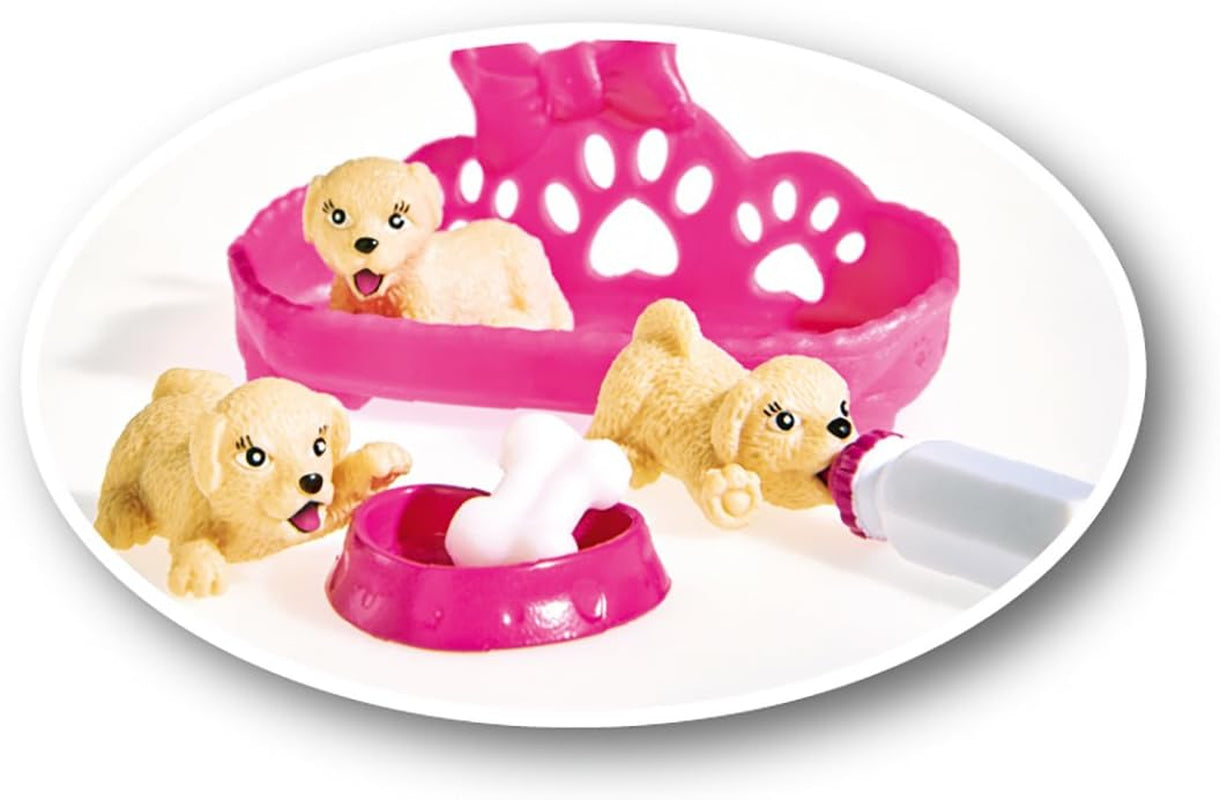 Simba 105733041 - Evi Love Puppy Love with TRZY szczenięta, z budką dla psa i akcesoriami, modna lalka, 12 cm, dla dzieci w wieku 3+