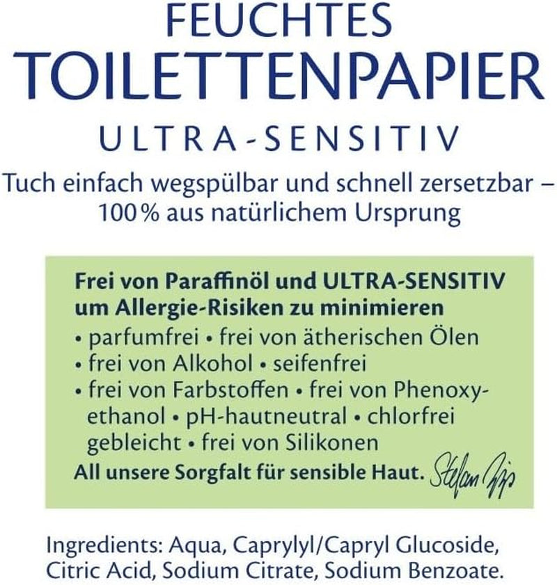 HiPP Baby Soft Mokry papier toaletowy (6 x 50 arkuszy), 99% wody, Ultra Sensitive, bezzapachowy, z pokrywką na zawiasach