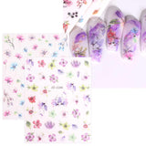 JMEOWIO Nagelsticker Frühling Blume 12 Blatt Nail Art Naklejka Selbstklebend Nagelaufkleber Blätter Dekoration Nageldesign Zubehör