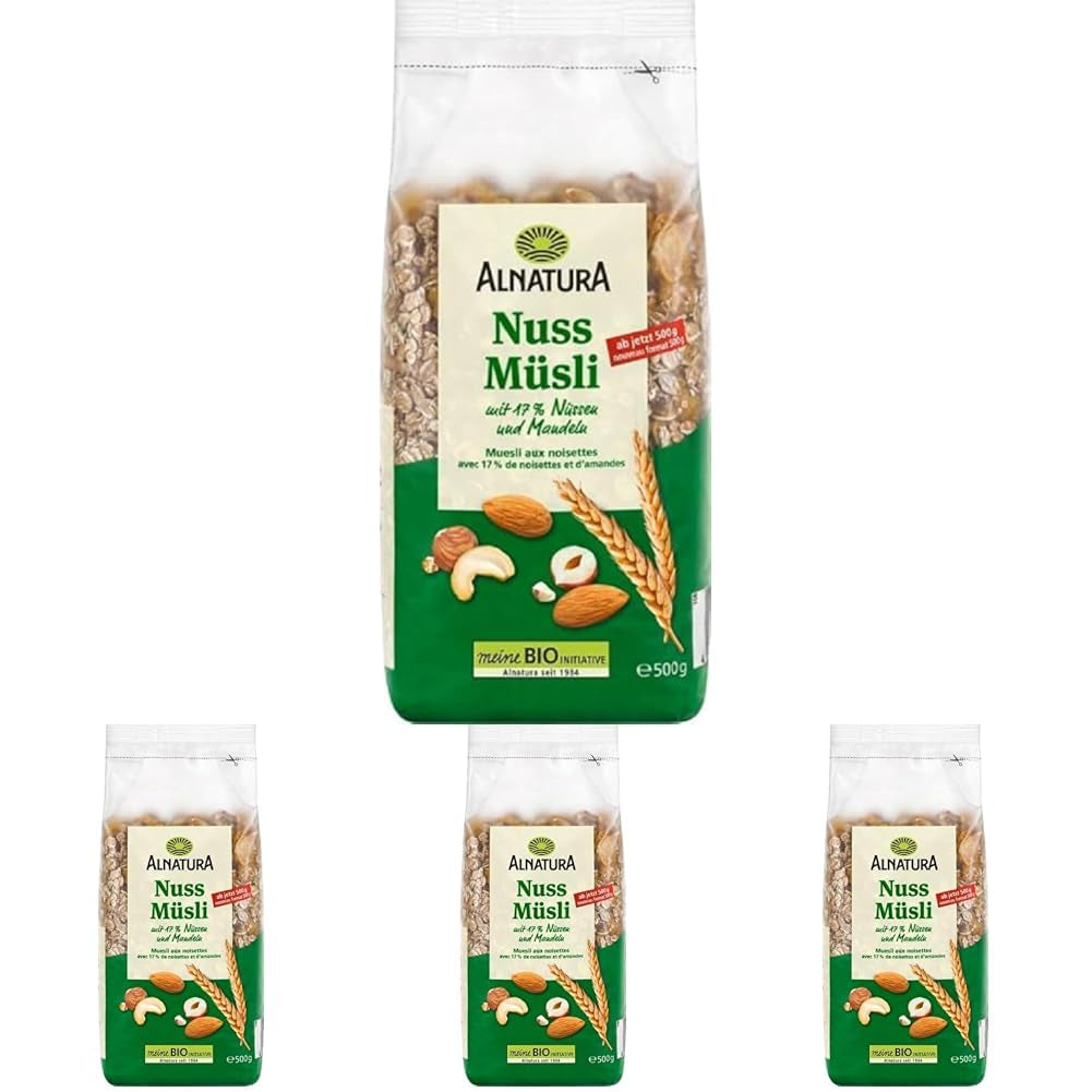 Organiczne musli z orzechami, 17% orzechów i migdałów, 0,5 kg