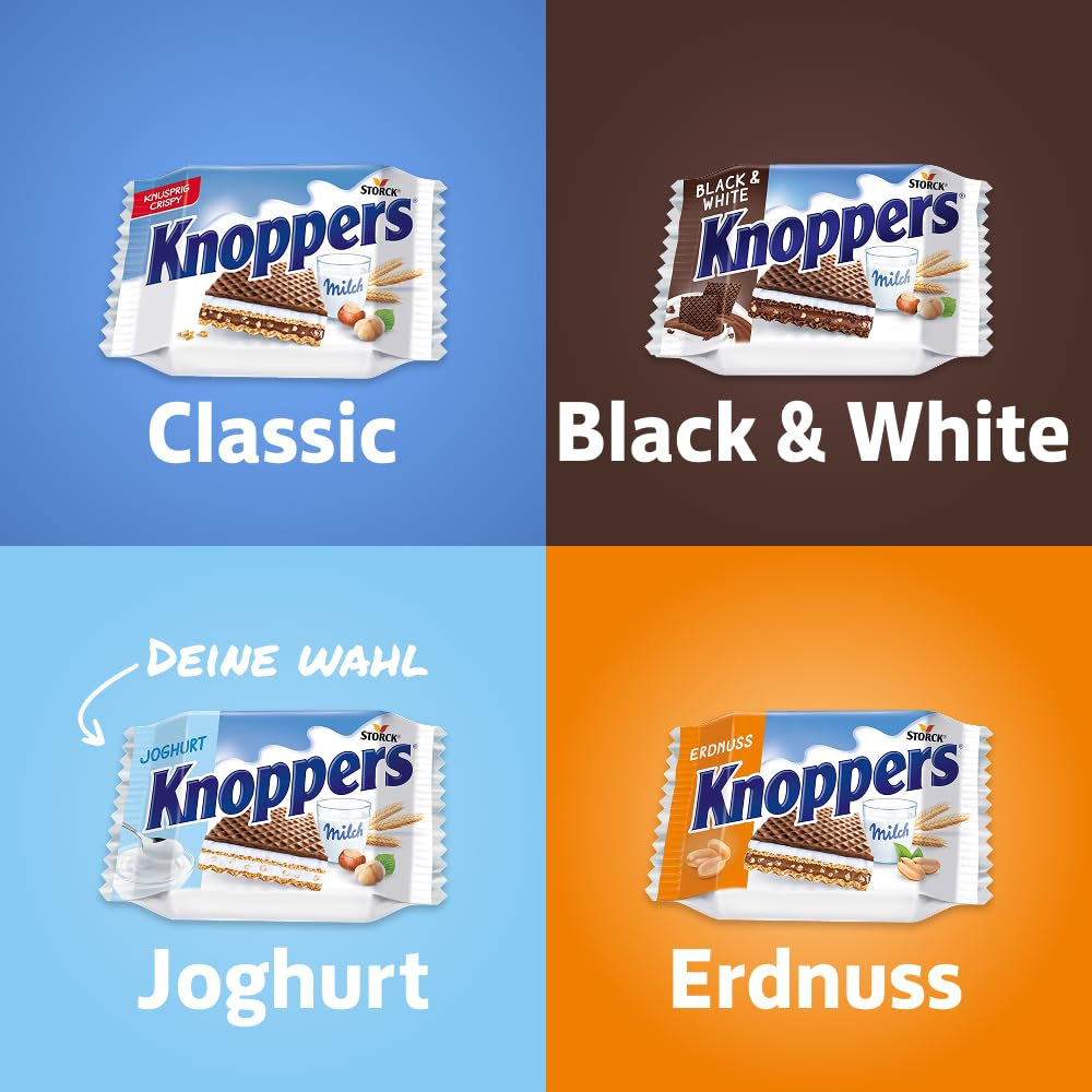 Jogurt – 4 x 200 g – Plasterki wafla nadziewane kremem jogurtowo-nugatowym, orzechami laskowymi i kakao