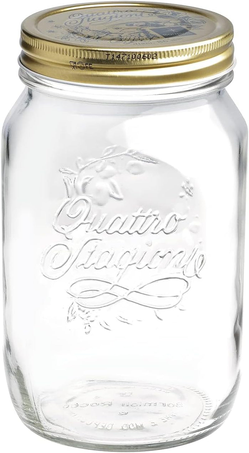 Bormioli QUATTRO STAGIONI słoik do przechowywania 1 litr (opakowanie 2 szt.) Pudełka do przechowywania żywności Naty Shop 1000 Ml