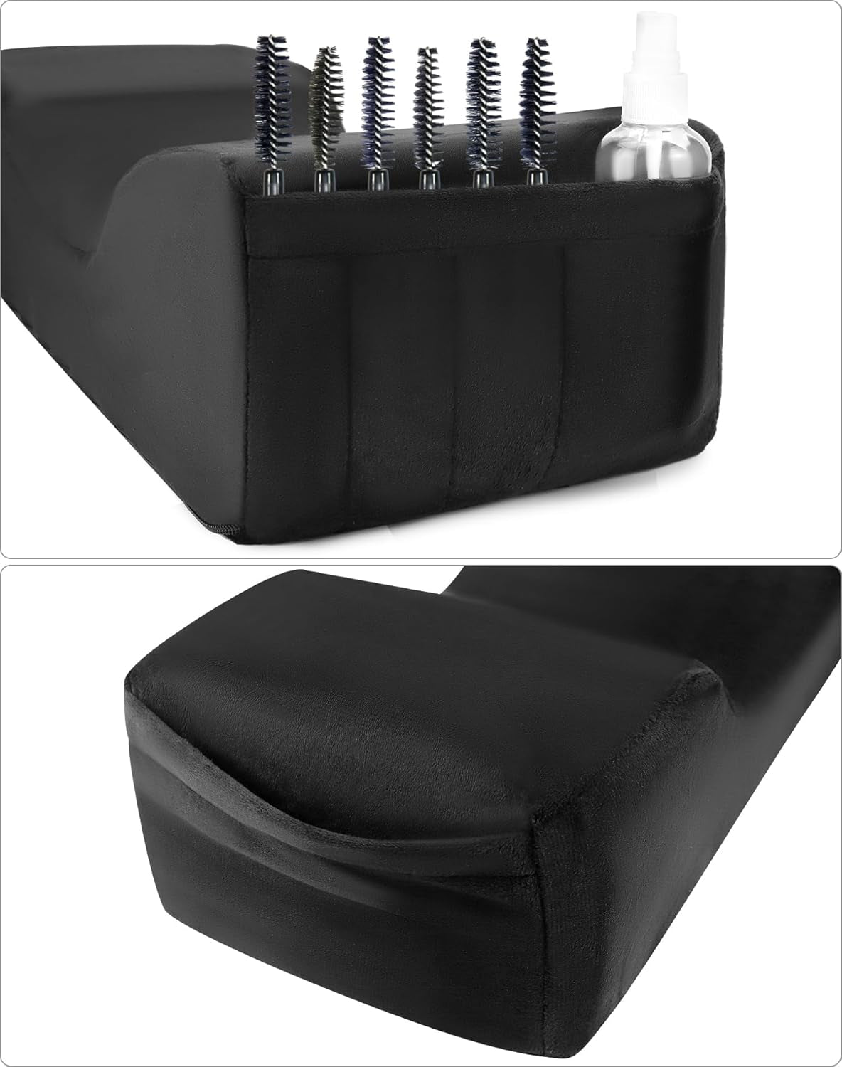 Poduszka do rzęs QWORK®, poduszka do makijażu w kształcie litery U, ergonomiczna poduszka do przedłużania rzęs, poduszka do rzęs z pianki memory do użytku domowego w salonie kosmetycznym (czarna) Poduszki ortopedyczne szyjki macicy Naty Shop
