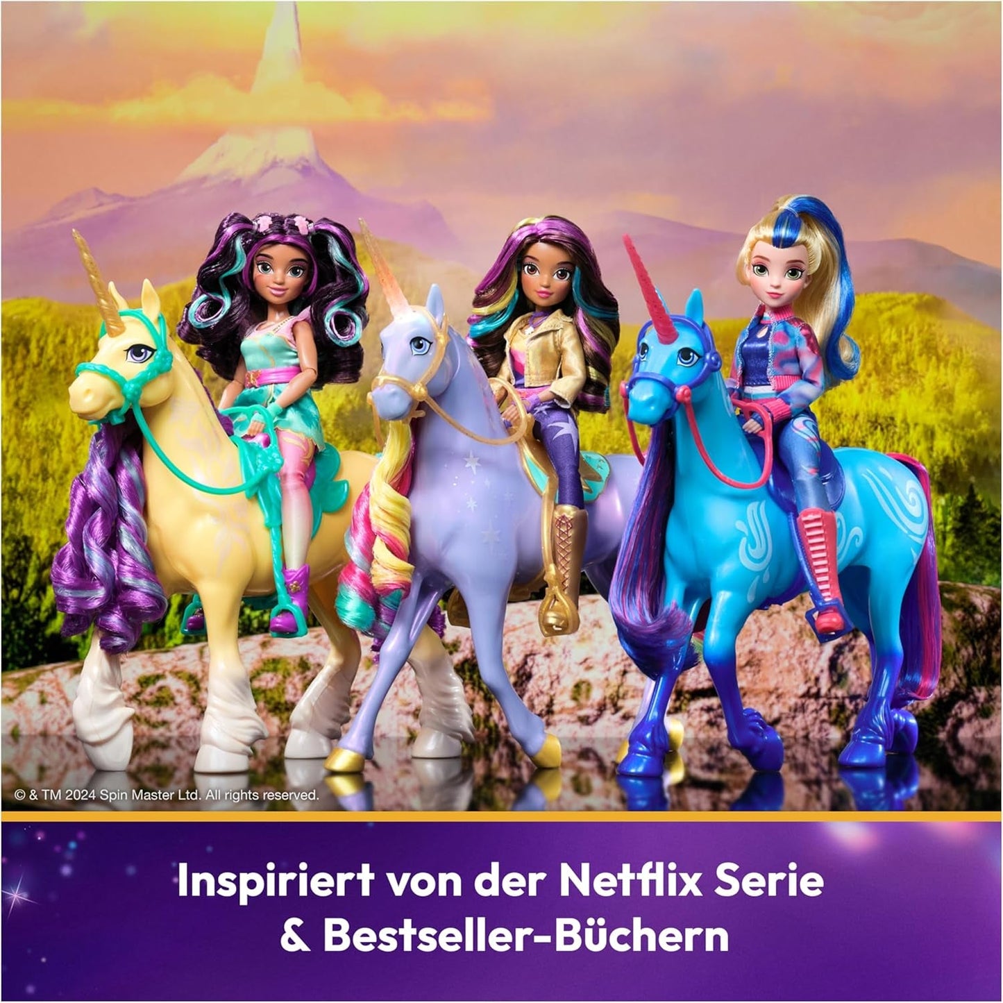 Unicorn Academy Ankleidepuppe Ava - oryginalny szczeniak, który można oglądać w serwisie Netflix, 24 cm brutto i 7 akcesoriów do fantastycznych ról, dla dzieci od 4 dzieci