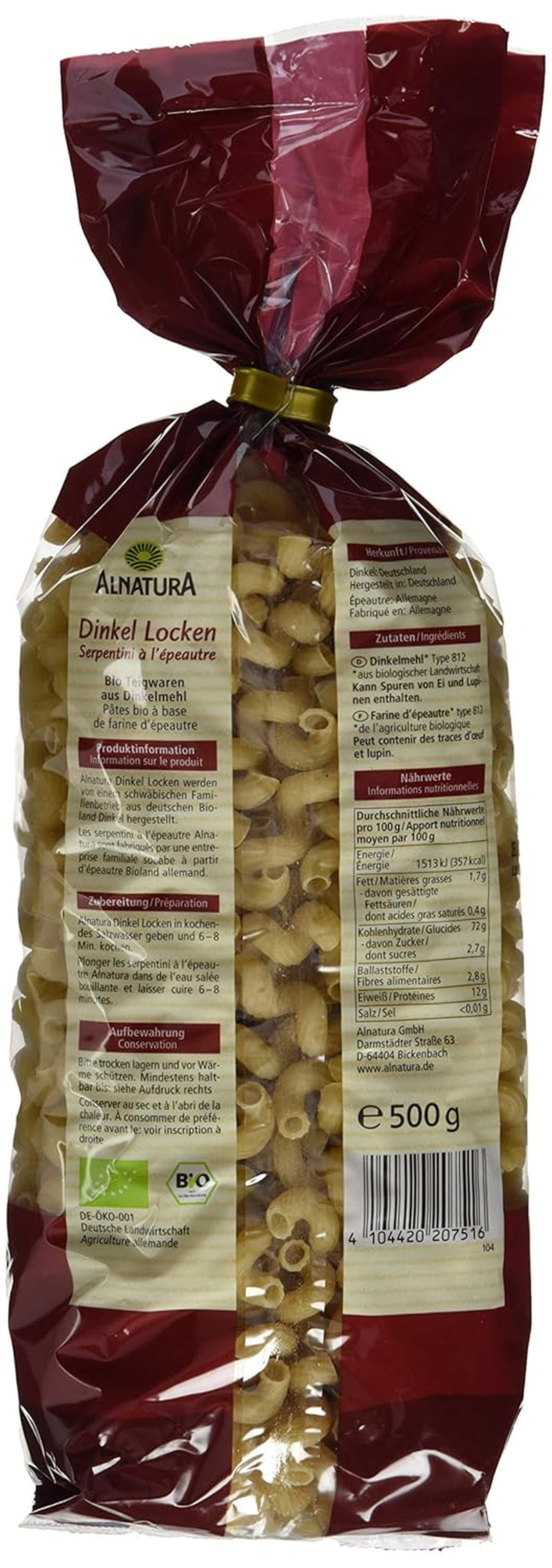 Ekologiczne loki orkiszowe, 500g