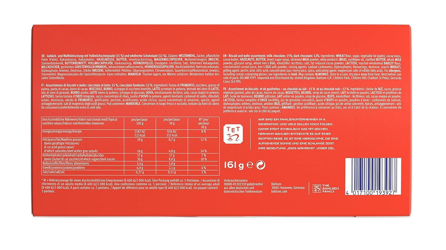Bahlsen Favourite Collection Zestaw 6 chrupiących ciasteczek i wafli w kolorze ciemnej czekolady mlecznej (6 x 161 g / 966 g)