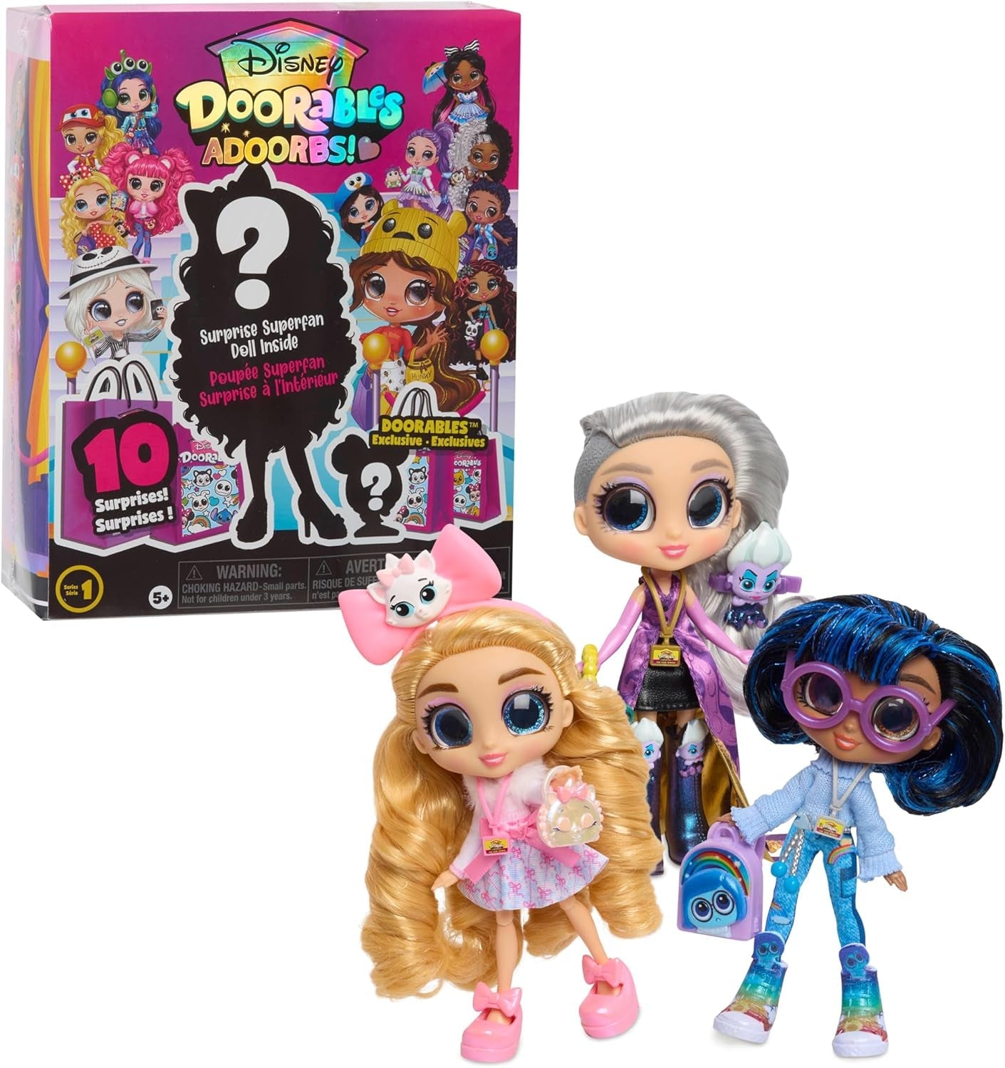 Disney Doorables Adoorbs seria 1 kolekcjonerskie lalki z akcesoriami, 14 cm, lalka modowa, zabawka w wieku 5+, po prostu graj