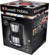 Ekspres do kawy Russell Hobbs [głowica prysznicowa zapewniająca optymalną ekstrakcję i aromat] Adventure (od 1 do 8 filiżanek, karafka termiczna 1,0 l, automatyczne wyłączanie, system zapobiegający kapaniu, 1100 W) Ekspres do kawy z filtrem 24020-56