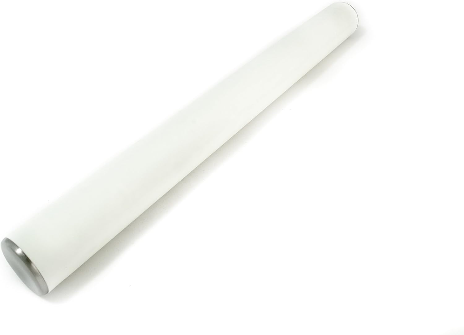 Profesjonalny wałek do ciasta Städter z silikonową powierzchnią, Ø 5 cm, dł. 49 cm, do idealnego wałkowania kremówki i marcepanu, silikon spożywczy, biały