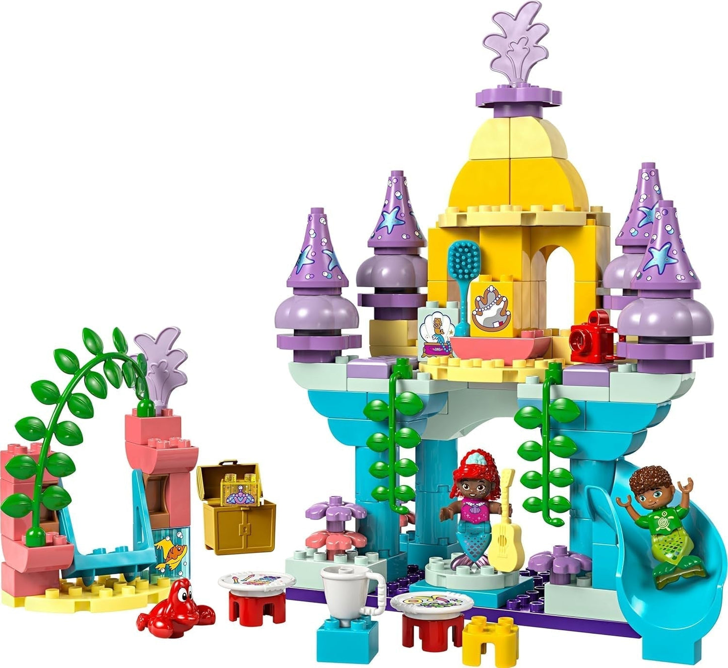 LEGO DUPLO | Disney Magiczny Podwodny Pałac Ariel, zabawka edukacyjna dla syreny Ariel, podwodny zamek dla dzieci powyżej 2. roku życia 10435 Zestawy do budowania Besuche den LEGO-Store