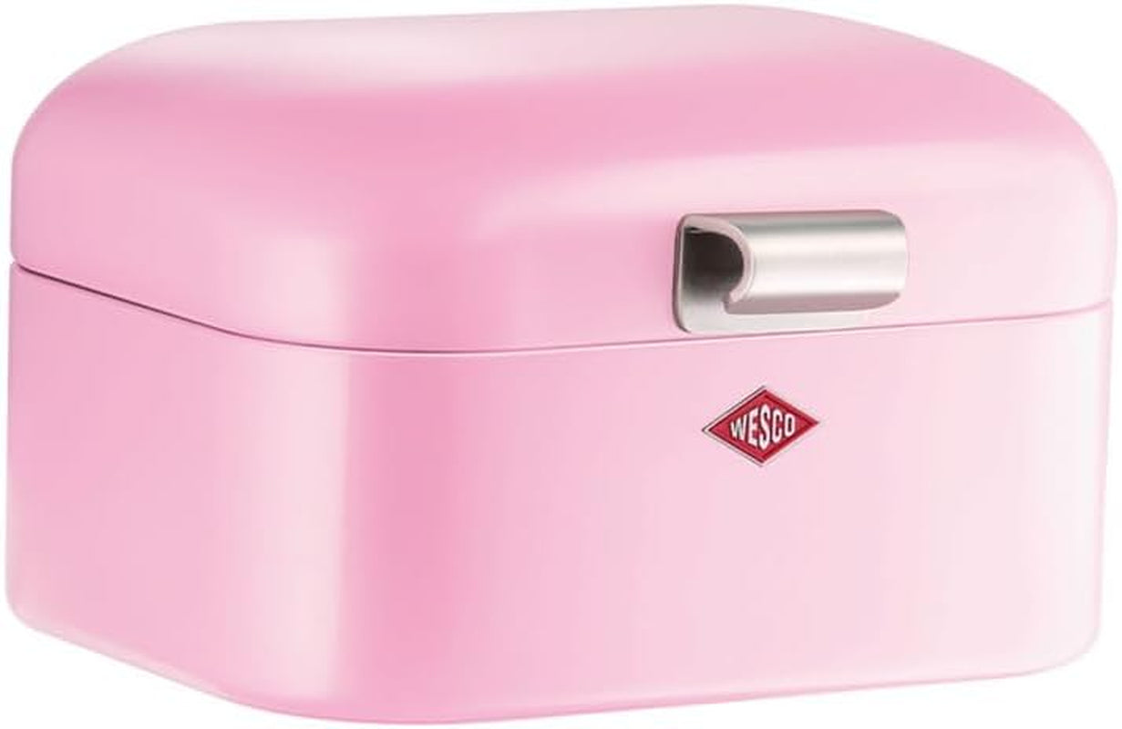 Pojemnik na chleb Wesco Mini Grandy w kolorze różowym, blacha stalowa malowana proszkowo, otwory wentylacyjne i wytrzymały uchwyt Pudełka do przechowywania żywności Naty Shop różowy