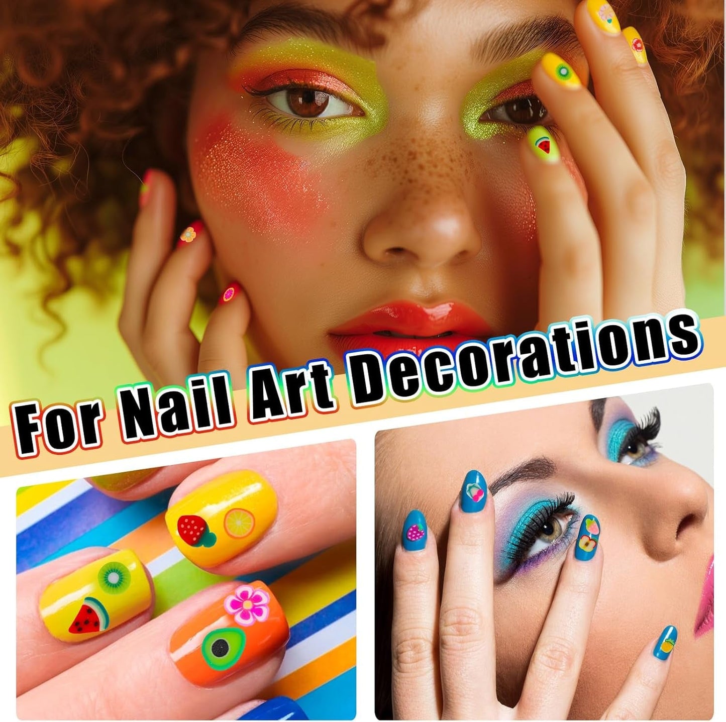1000 Stk Nagel Obst Scheiben, Nagelkunst Fruchtscheiben Charms Śliczne Obst-Blumen Charms Mieszany zestaw Mini 3D Obstscheibe Nail Art Zum Nagelkunst Handy Deko DIY Schleimbasteln Ozdoba Scrapbooking