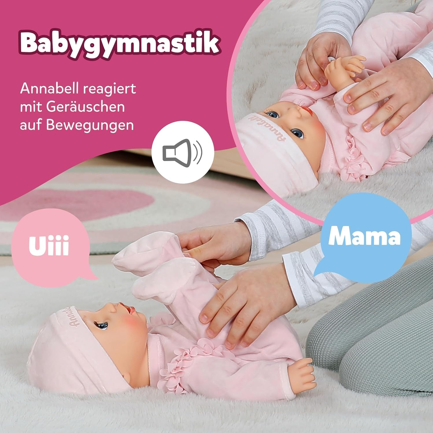 BABY Born Annabell 43 cm - Miękka lalka z 7 funkcjami elektronicznymi i dźwiękiem - Odpowiednia dla dzieci od 3 roku życia - Lalka zawiera akcesoria - Wymaga baterii