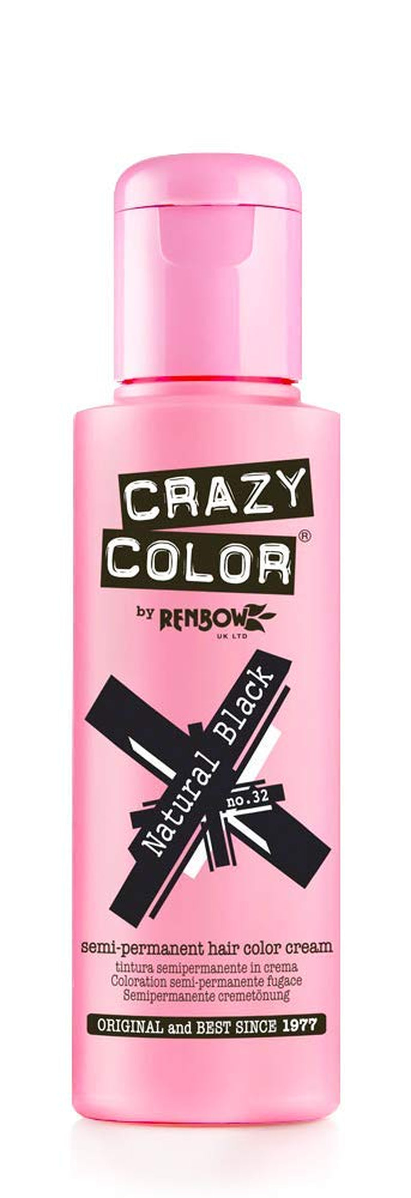 GO TOXIC Półtrwały krem koloryzujący UV do włosów, 100 ml (1 opakowanie) Naty Shop Farba do włosów Naturalna czerń 100 ml (1 opakowanie)