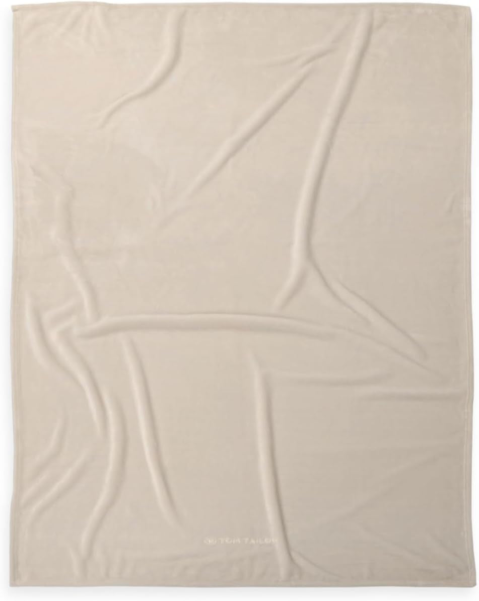 TOM TAILOR Koc Wellsoft, 150X200 Cm, 100% Poliester/ Wellsoft, haftowany z logo, WELLSOFT BLANKET Pomarańczowy (Ciepły Koral) Koce i kołdry Naty Shop Beige 150X200 Cm