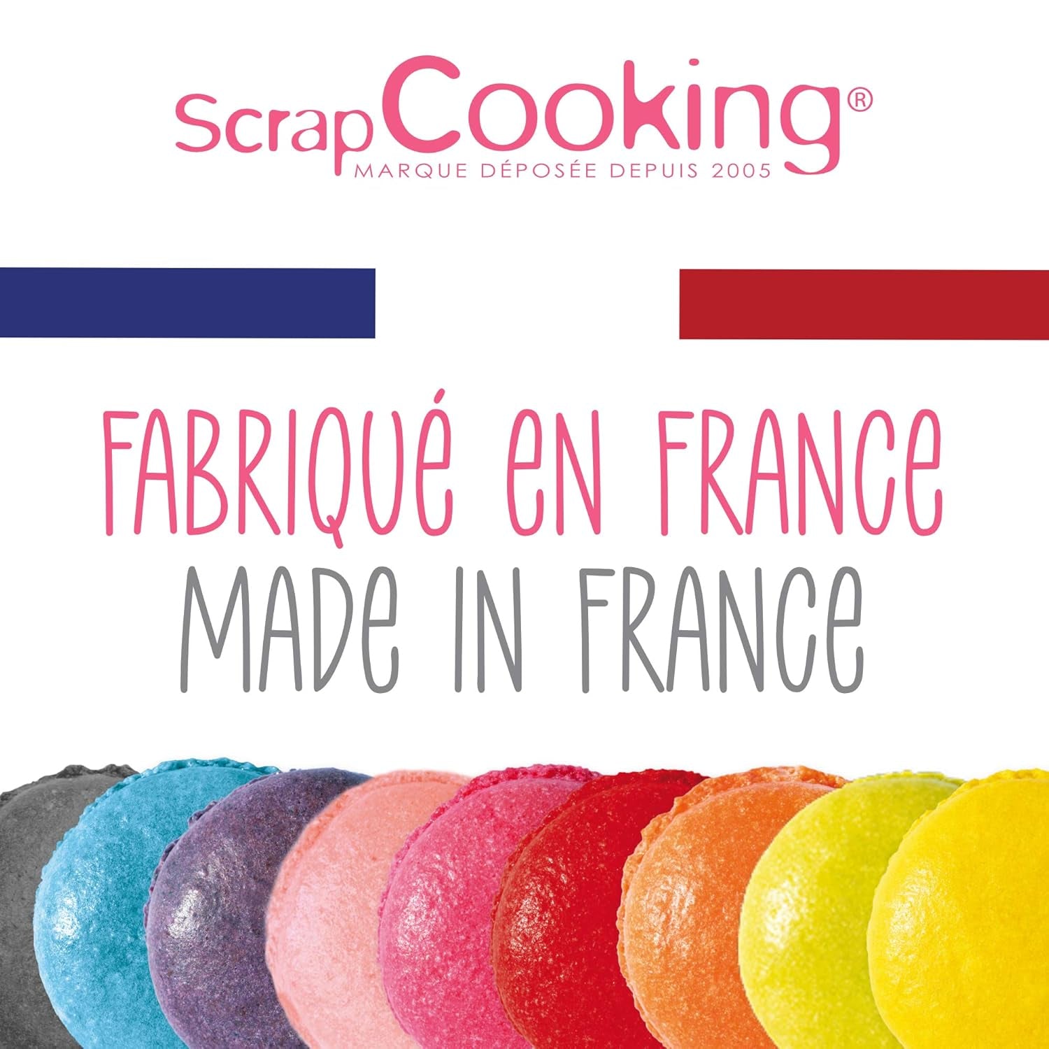 Scrapcooking - Zestaw 9 barwników spożywczych w proszku - Niebieski, Żółty, Różowy, Fioletowy, Pomarańczowy, Limonkowy, Czerwony, Pudrowy róż, Czarny - Jadalny proszek barwiący do ciast, babeczek, makaroników - 4270