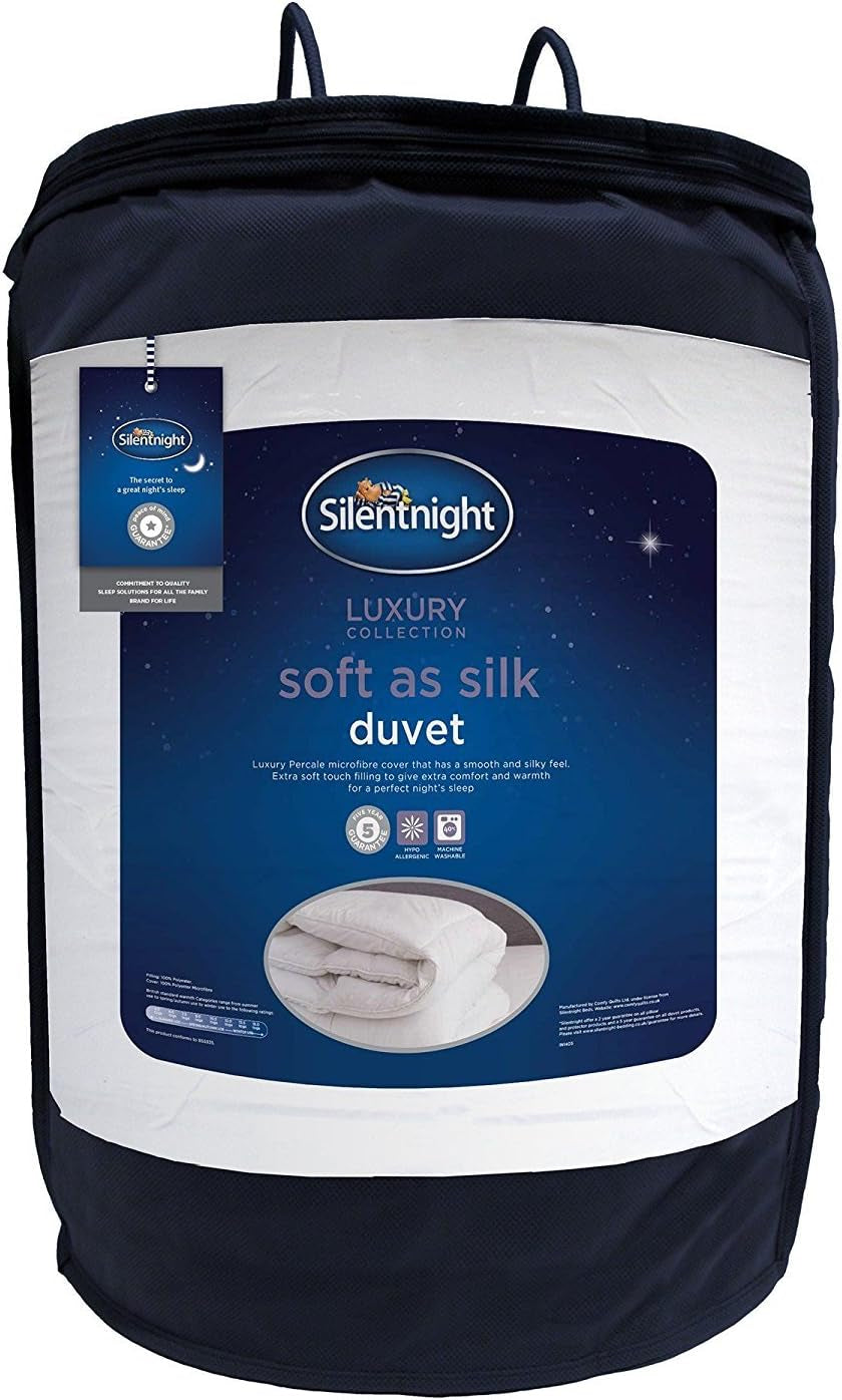 Kołdra Silentnight Soft as Silk, 10,5 tog, do łóżek podwójnych, biała, mikrofibra, biała, king size Kołdry i kołdry Naty Shop 40X25X25 cm 10,5 Tog