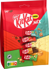 Nestlé Mini Mix KitKat Batony czekoladowe Pięć pysznych smaków 14 batonów 1 opakowanie (1 torebka x 197,4 g)