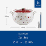 Terrina Delight firmy Villeroy & Boch, 3 litry, porcelana premium, biało-czerwona