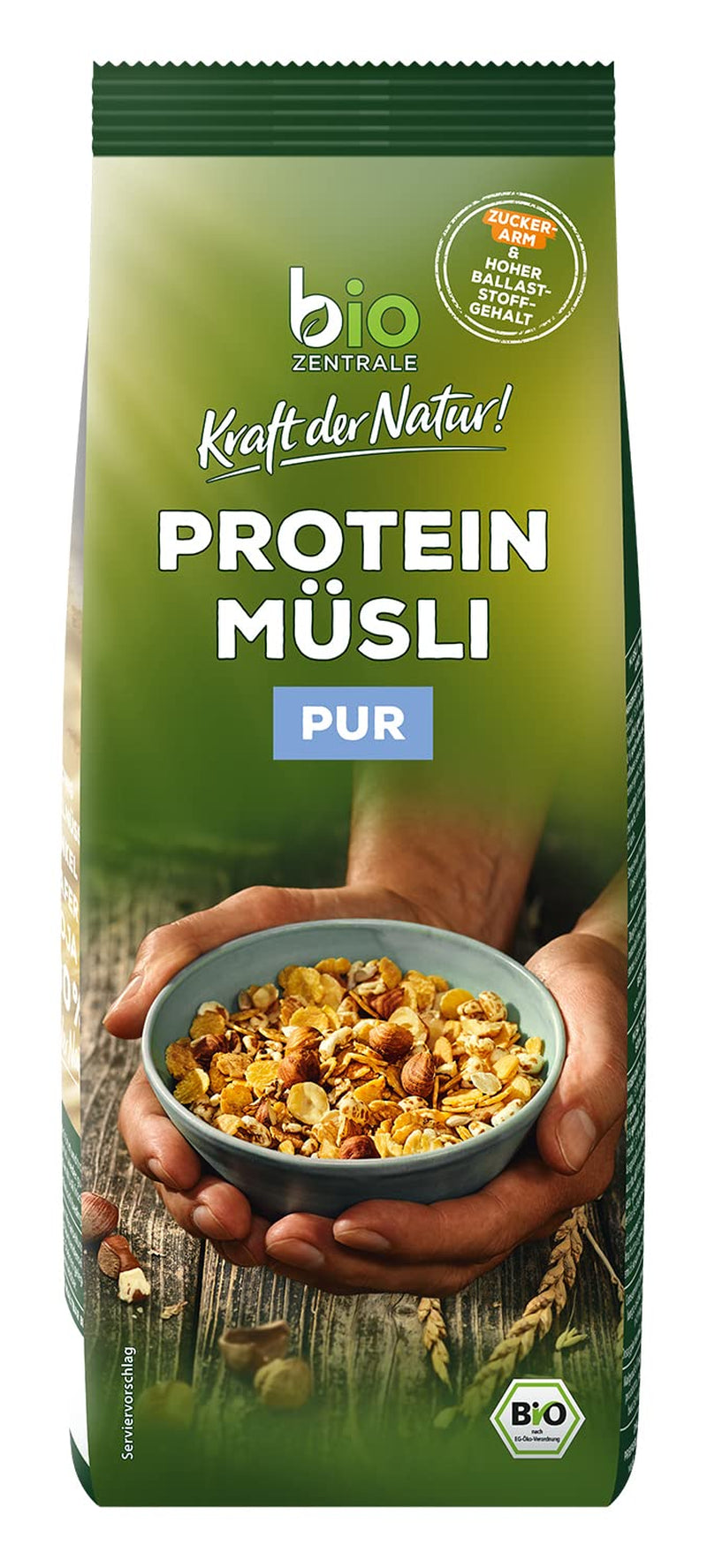 Biozentrale musli białkowe - 375g - Organiczne z miodem - Jako płatki śniadaniowe lub jako przekąska