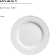 MĘSER Arlona 18-częściowy porcelanowy zestaw obiadowy dla 6 osób, ponadczasowy i elegancki, biały