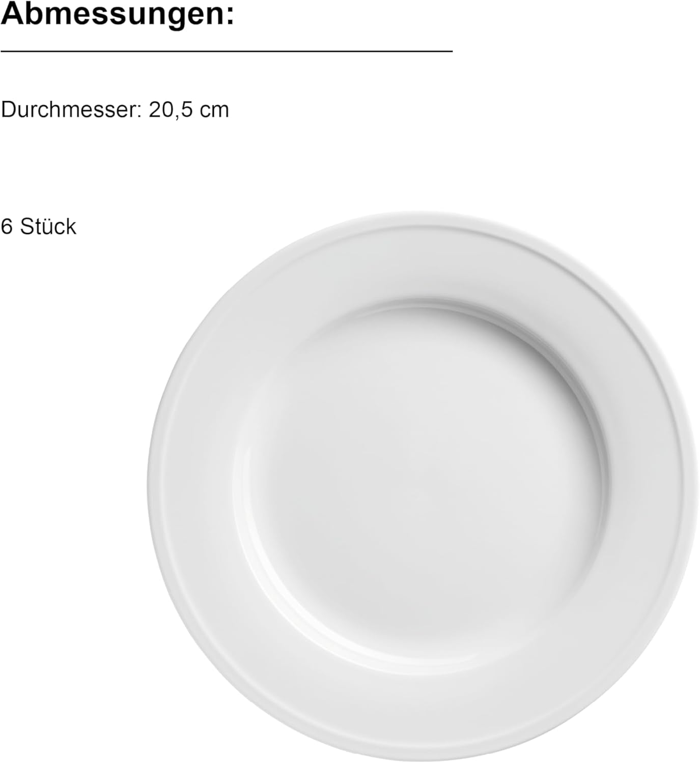 MĘSER Arlona 18-częściowy porcelanowy zestaw obiadowy dla 6 osób, ponadczasowy i elegancki, biały
