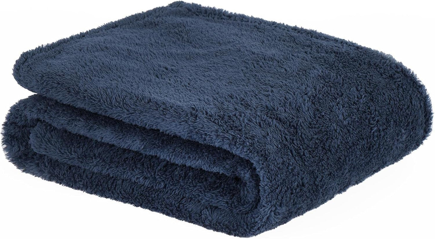 Brentford's Teddy Koc polarowy Duży koc na łóżko Pluszowy Super miękki ciepły kanapa Narzuta na łóżko Czarny - 150 x 200 cm Łóżka i koce Besuche den Brentfords-Store Granatowy 150 x 200 cm