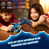 LEGO Dreamzzz Motocykl z kotem Zoey 2 w 1 prezent dla dzieci w wieku powyżej 7 lat Model zwierzęcia Zabawka z klocków konstrukcyjnych Motocykl Zestaw do zabawy fantasy dla chłopców i dziewcząt 71479 Zestawy do budowania Beuche den LEGO-Store