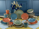 CreaTable, 22851, seria COUNTRY, 24-częściowy zestaw naczyń obiadowych dla 6 osób, usługa łączenia porcelany, można myć w zmywarce i używać w kuchence mikrofalowej, jakość produkcji