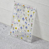 JMEOWIO 3D Nagelsticker Bunte Blumen Nail Art Naklejka Selbstklebend Nagelaufkleber 5D Stereoskopisch Frühlings Sommer Blumen Dekoration Nageldesign Zubehör 2 Blatt