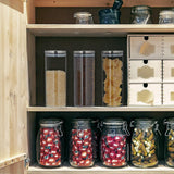 Zestaw 3 słoików do przechowywania Relaxdays, uszczelnione, pokrywka ze stali nierdzewnej, do makaronu, musli i ryżu, pojemnik kuchenny 1,5 litra, przezroczysty srebrny, 24 x 9,5 x 9,5 cm, przezroczyste srebrne pudełka do przechowywania żywności Naty Shop