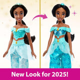 Mattel Disney Princess Toy Jasmine przegubowa modna lalka z błyszczącymi ubraniami i akcesoriami Disney filmowy prezent dla dzieci HLW12