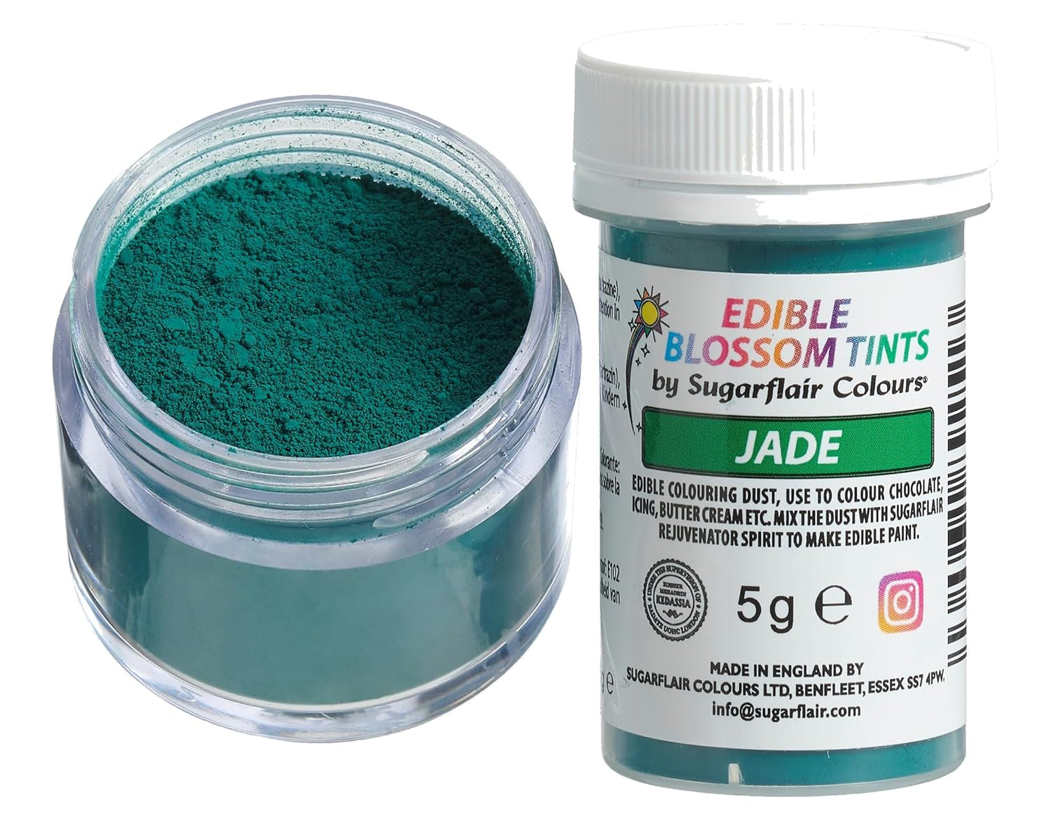 Sugarflair Blossom Tint Dust Jade Barwnik spożywczy w proszku - Barwnik spożywczy w proszku do dekorowania ciast, pasty cukrowej, kremówki, lukieru, czekolady, kremu maślanego, makaroników i innych - 5G