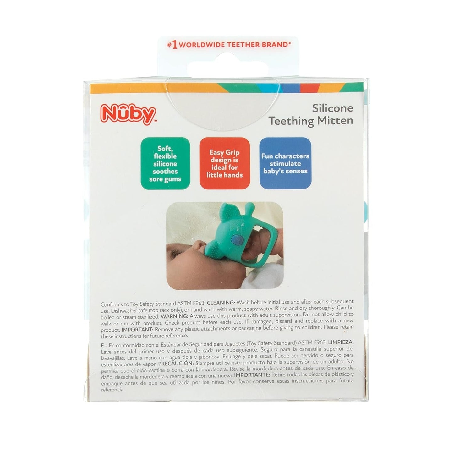 Nuby – Silikonowe rękawice dentystyczne, bez BPA, Blue Koala, od 3 miesięcy
