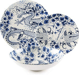 Zestaw zastawy stołowej Excelsa Zen, 18 elementów, ceramiczny, biały i niebieski